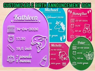 Parametric Birth Announcement Sign