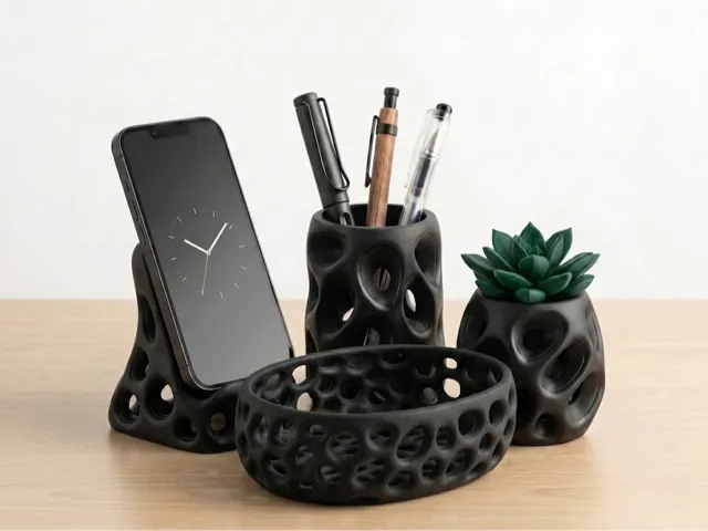 Set Scrivania 4 Pezzi Design Moderno stile Voronoi