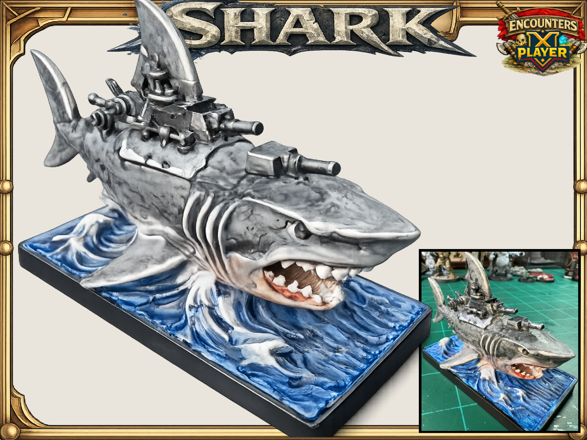 Battle Shark Megalodon Warship Mini