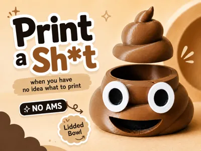Print a Poo – Funny Lidded Bowl / No AMS Needed