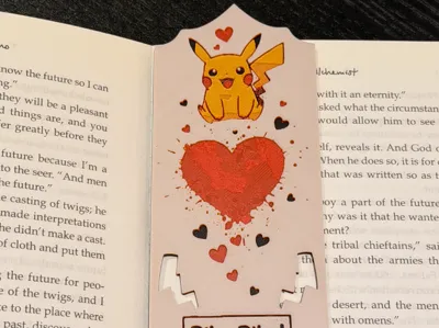Pikachu Valentines Bookmark
