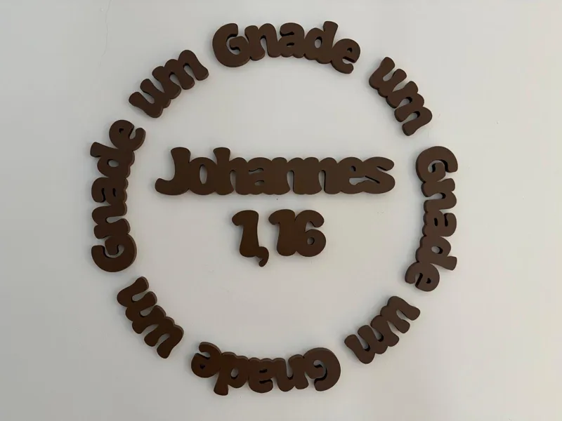 Gnade um Gnade - Johannes 1,16 -Wanddeko Bibelvers