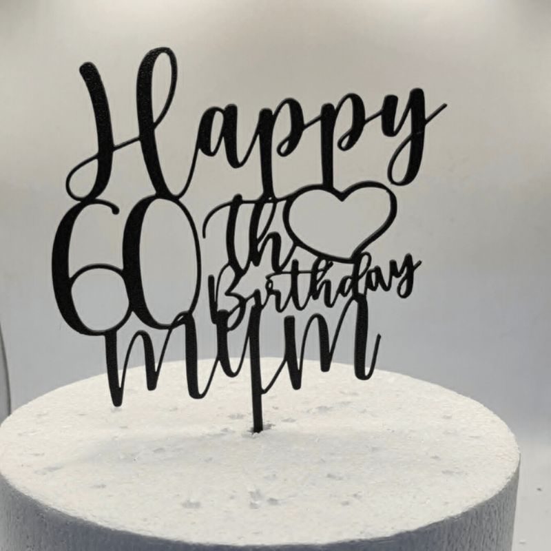 happy 60th Birthday Mum love heart 1 colour 