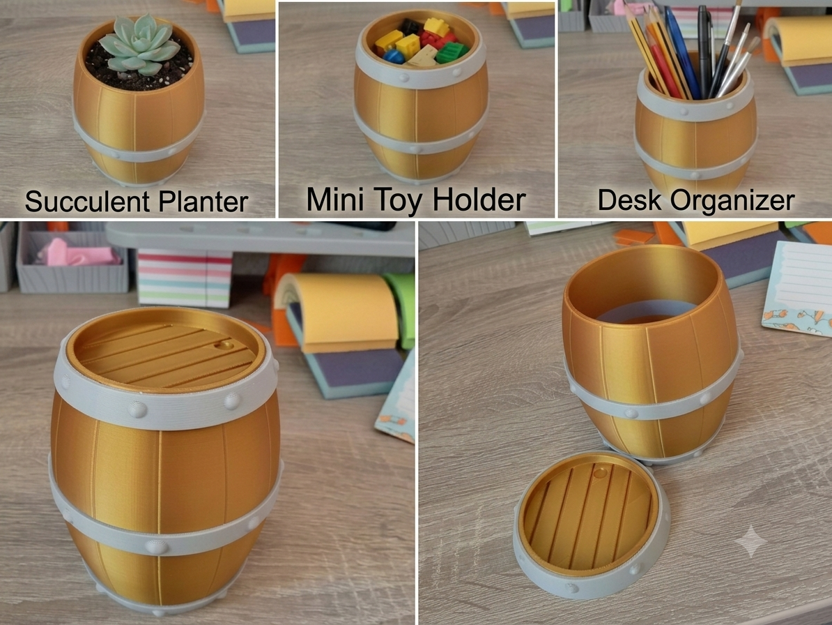 Modular Mini-Barrel Organizer & Storage Jar