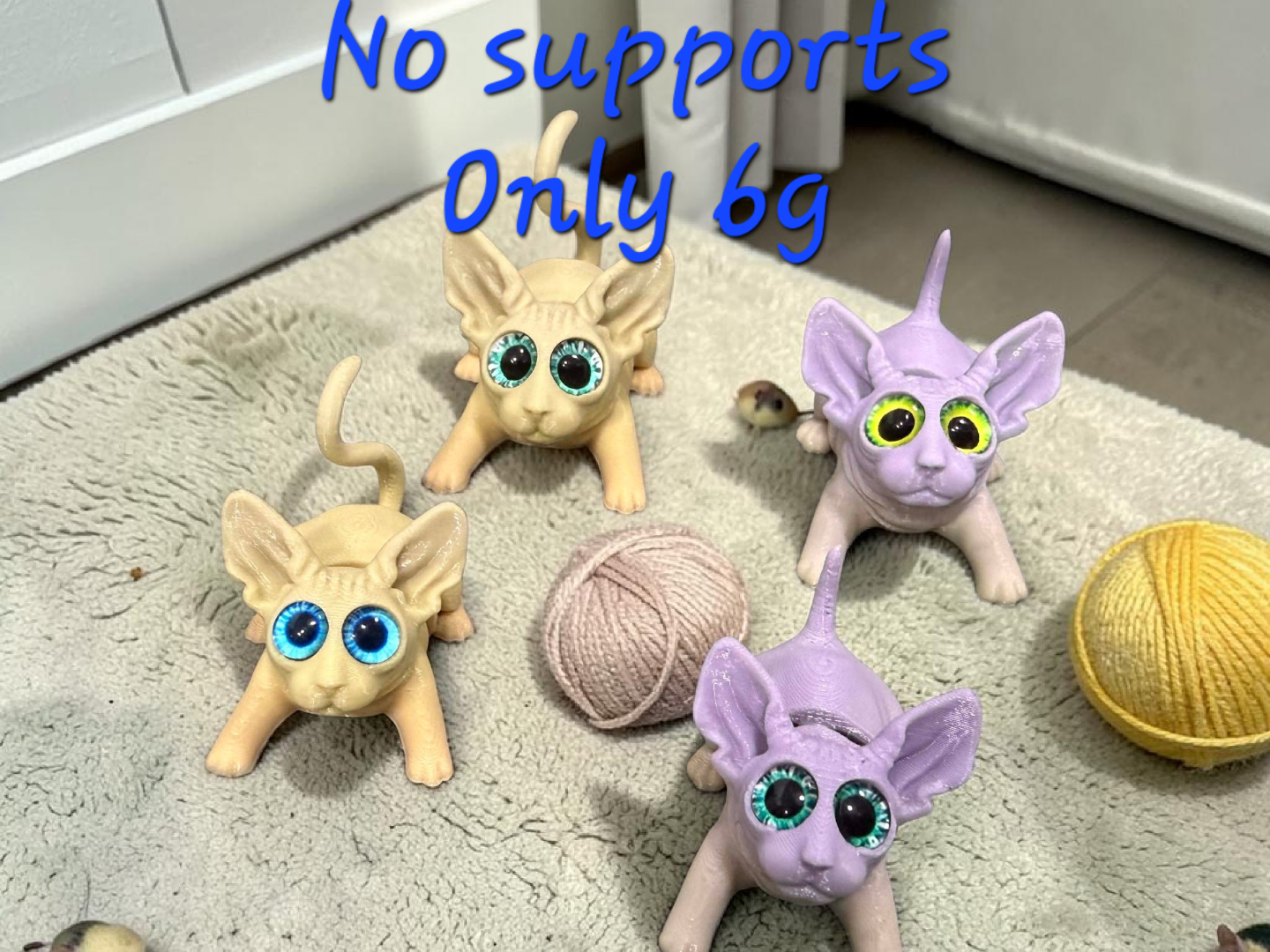 SC Flexi Sphynx Cat - glass eye compatible
