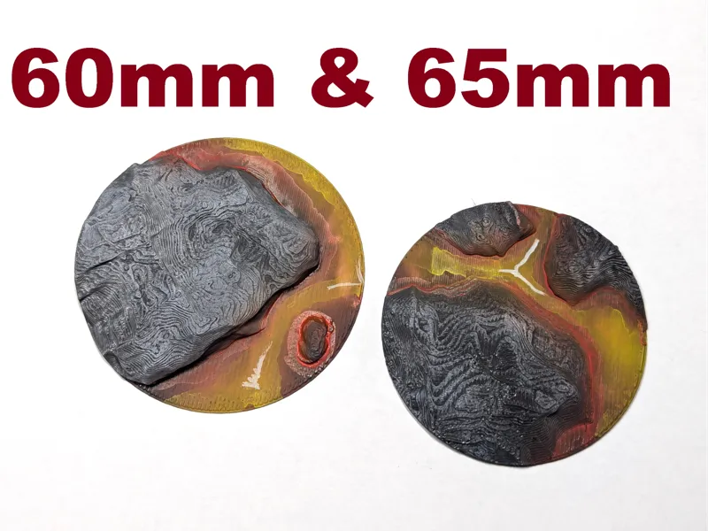 Base Topper Lava 60mm 65mm - Grimdark DnD 