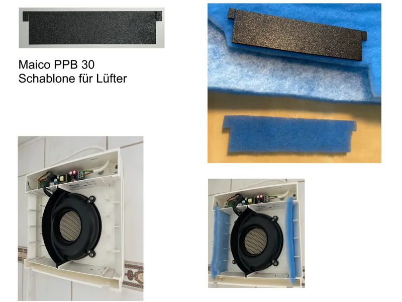 Schablone Maico PPB 30 Lüftungsanlage Ersatzfilter