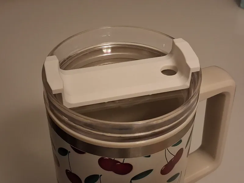 Rotating straw lid plug for Stanley-style tumbler