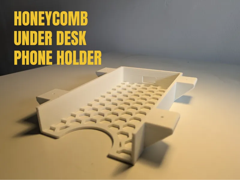 Honeycomb under desk phone holder