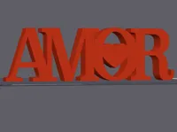 Texte 3D « Amour » avec cœur — photo 5