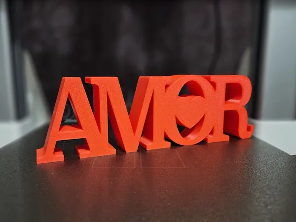 Texte 3D « Amour » avec cœur