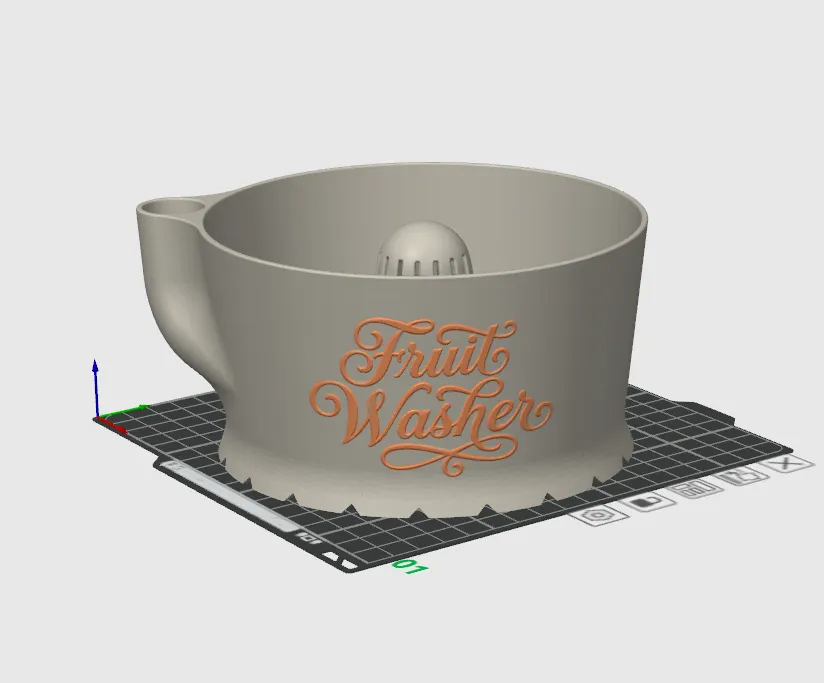 NEW, fruit washer with relief, without supports view 4