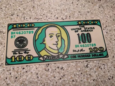 $100 Textured Bookmark