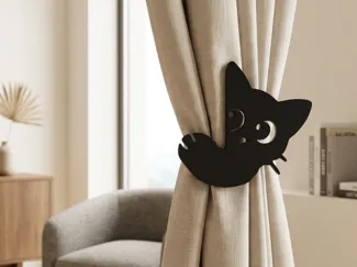 Sujeta cortinas gato