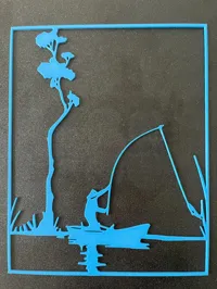 Décoration murale silhouette de pêche rustique — photo 2