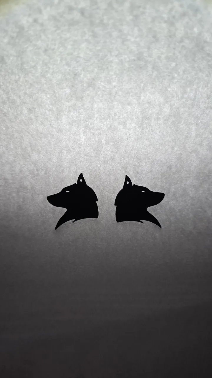 Wolf Head Earrings view 3