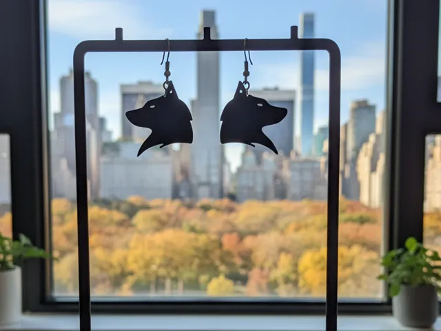 Wolf Head Earrings