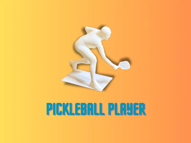 Dynamic Pickleball Player 3D Figure 