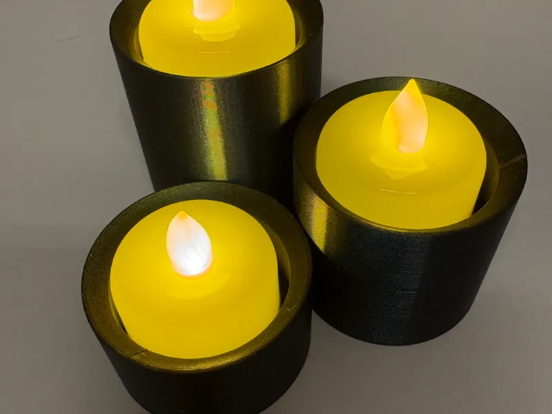 LED Tealight Holder Set – Modern Cylinder Trio