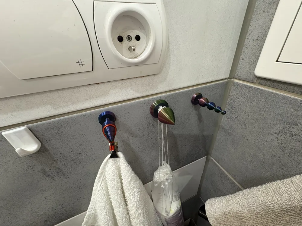 Abstract Towel Hanger - Modern Wall Hook - Free 3D Print Model - MakerWorld