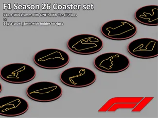 F1 Season 2026 Coaster with holder