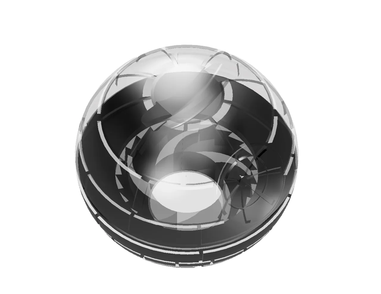 Turning Fidget Death Star Keychain view 3