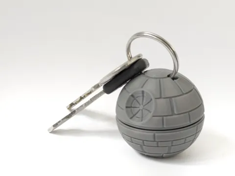 Turning Fidget Death Star Keychain view 2