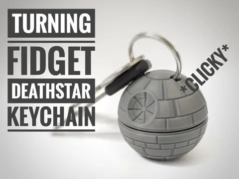 Turning Fidget Death Star Keychain