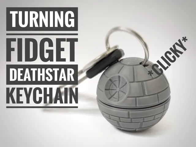 Turning Fidget Death Star Keychain
