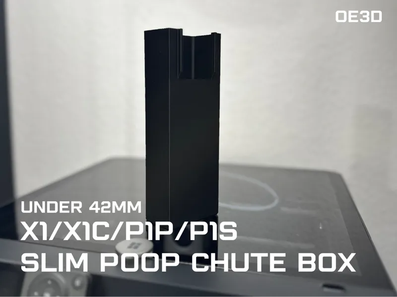Slim Poop Chute Box Bucket for X1, X1C, P1P, P1S