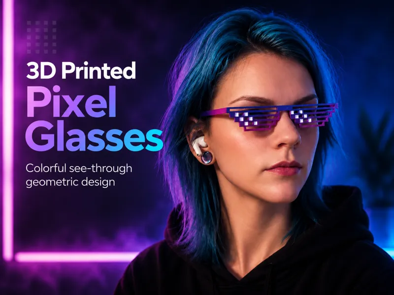 Minecraft Glasses Pixel Shutter See-Through 