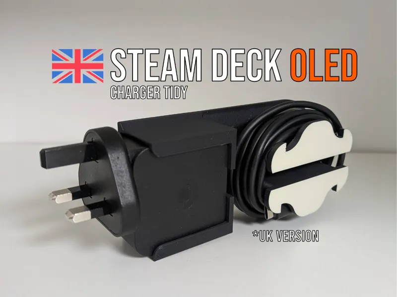 Steam Deck OLED UK charger holder (UK plug)