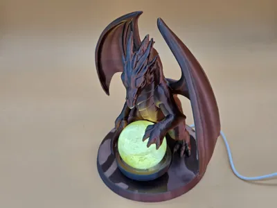 Dragon Lamp with Crystal Ball - Free 3D Print Model - MakerWorld