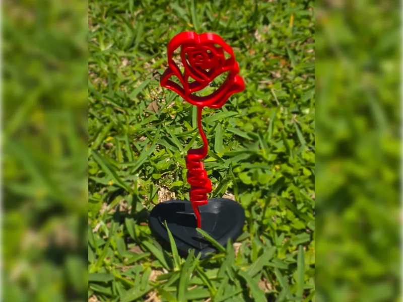 Mother's Day "mom" Rose With Heart Stand