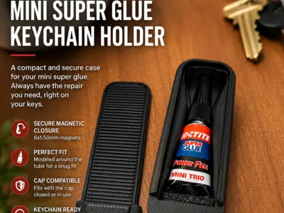 Mini Super Glue Keychain Holder