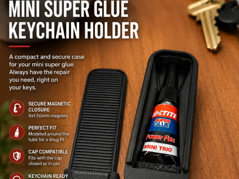 Mini Super Glue Keychain Holder