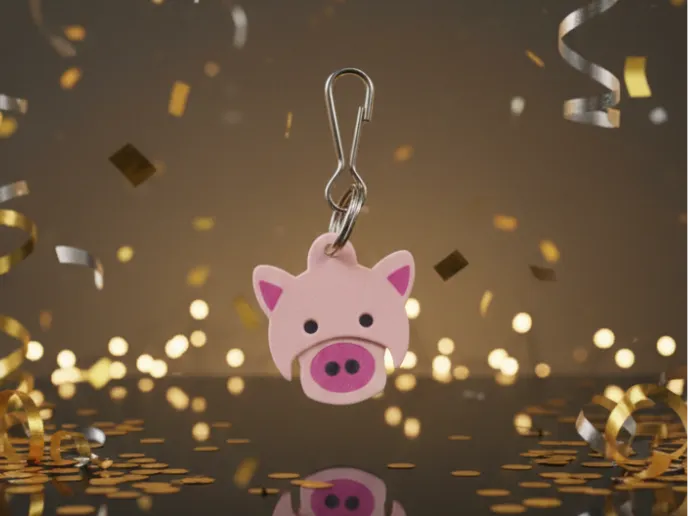 Einkaufswagenchip-Glücksbringer SCHWEIN