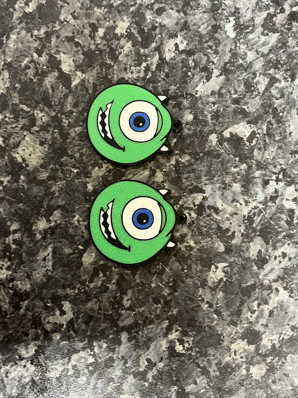 mike wazowski earrings view 2