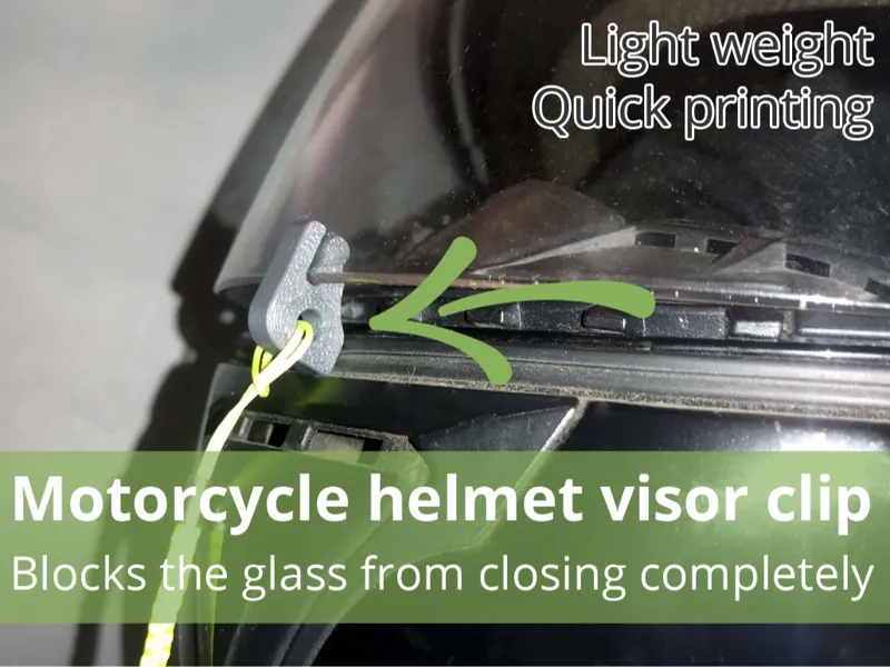Motorcycle helmet visor clip (preventing closing)