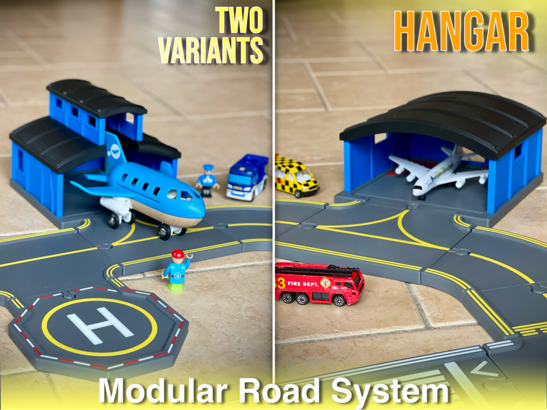 Modular Hangar for Diecast & Wooden Planes (1:64)