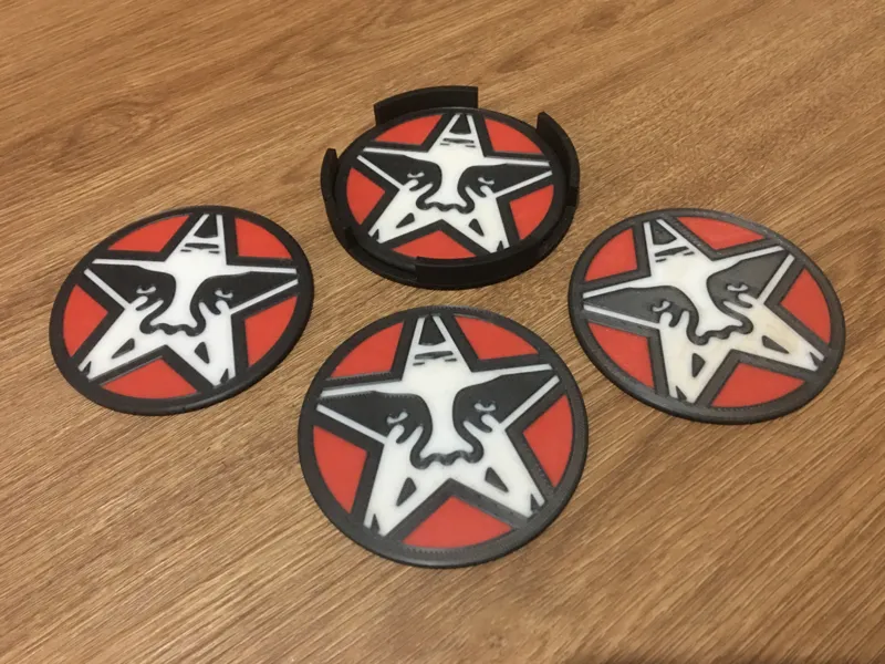 Obey Coasters + Holder