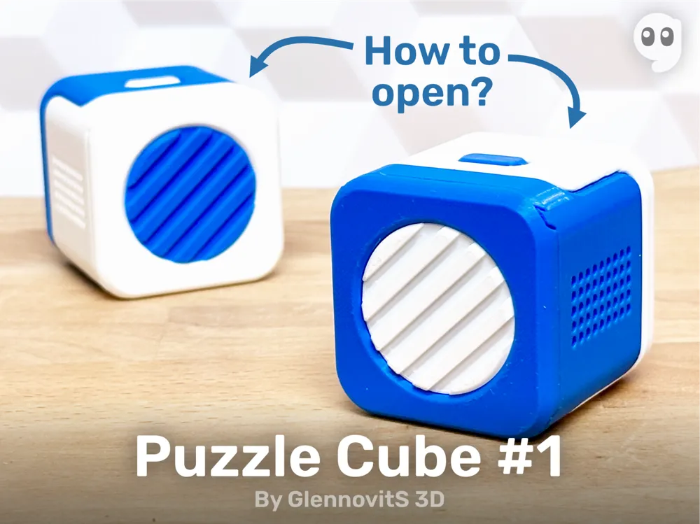 Puzzle Cube #1 (small fun challenging brainteaser) - Free 3D Print