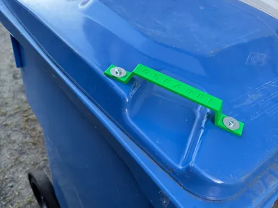 Handle for recycling, composting, garbage bin