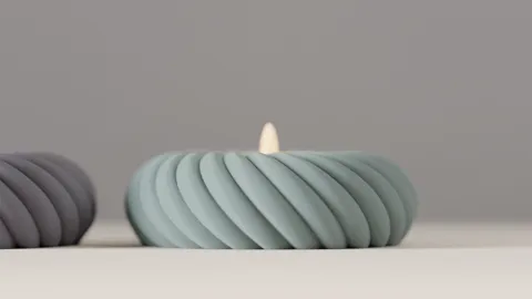 led candle holder. Coiled rope Tealight stand. view 3