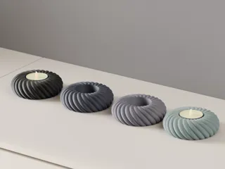 led candle holder. Coiled rope Tealight stand.