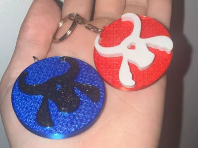 Blue and Red Keychain 