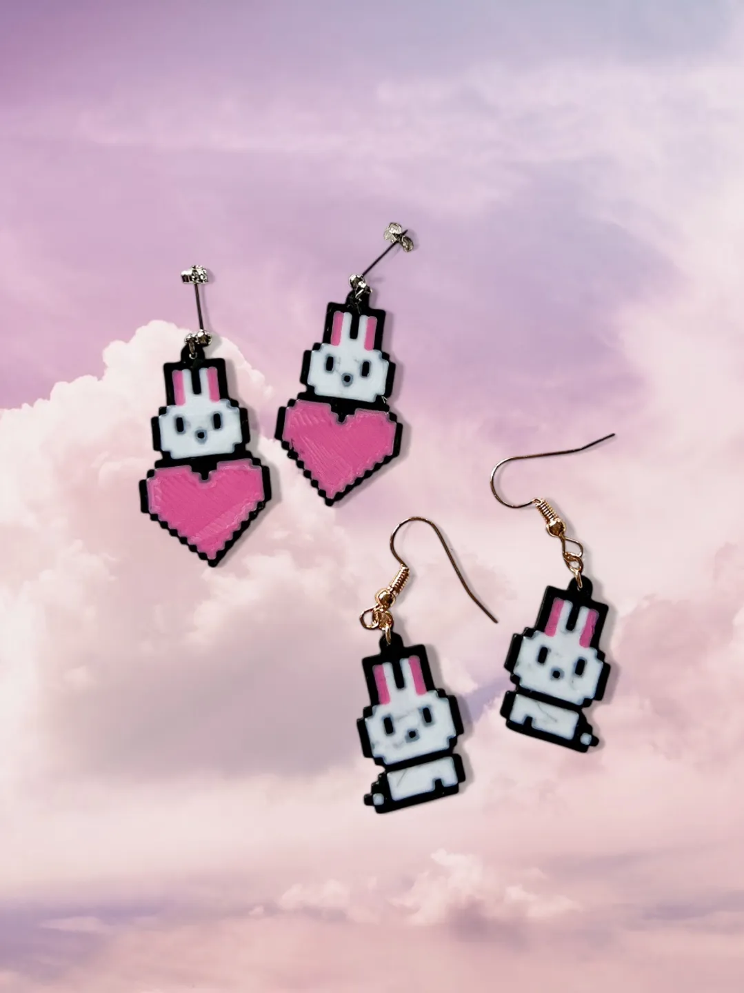 Cute Easter Bunny Earrings Set view 2