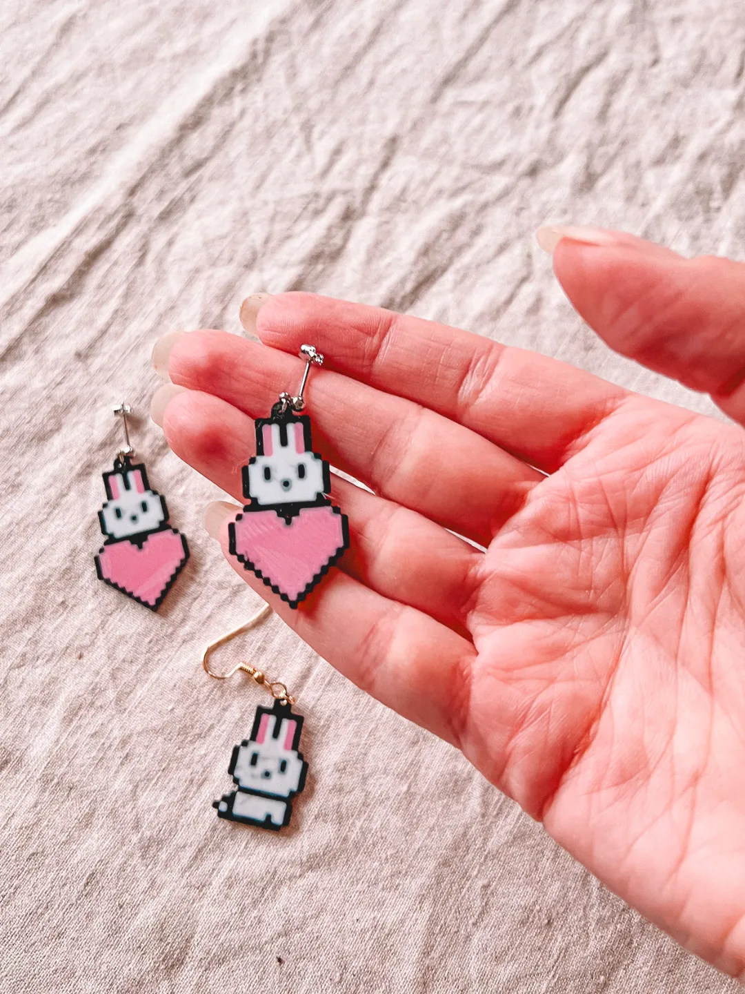 Cute Easter Bunny Earrings Set view 4