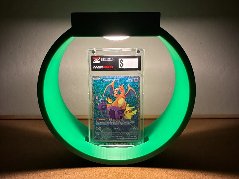 Ring-Shaped Graded Card Holder with Puck Light