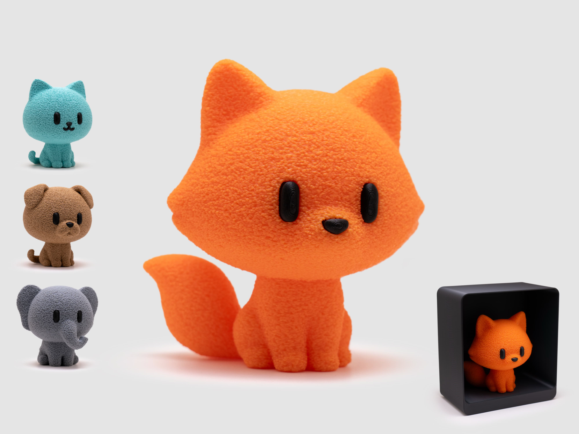 Fox Figurine & Stand | No AMS | Fuzzy Skin